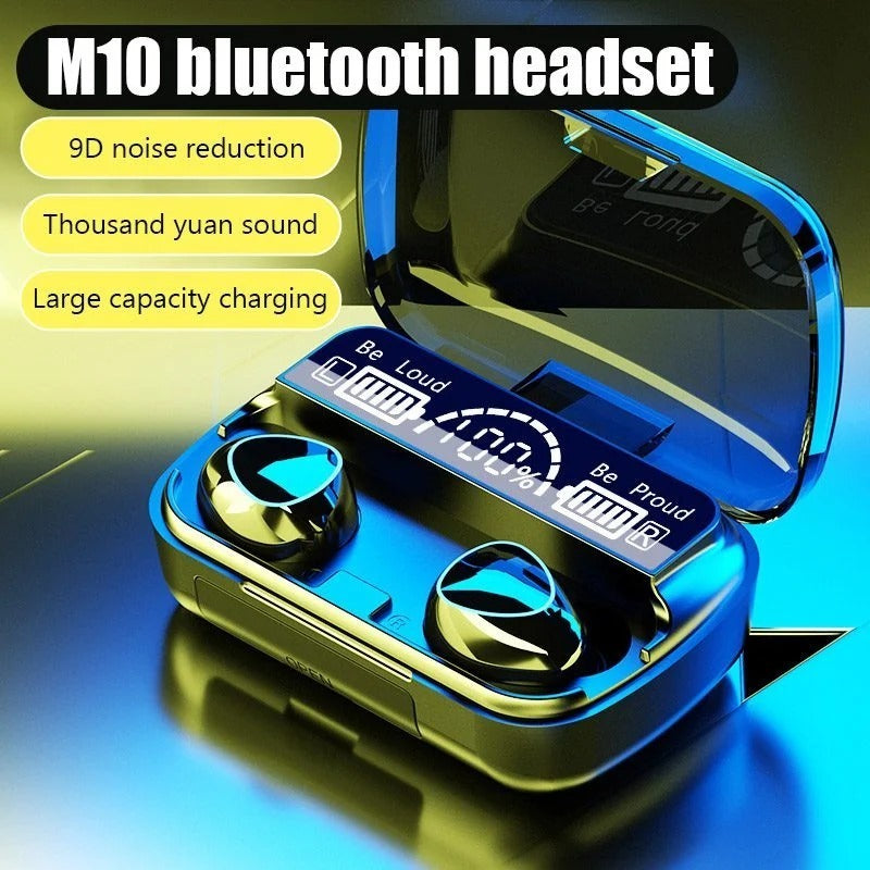 M10 TWS Bluetooth 5.3 Wireless Earbuds β LED Display Charging Case