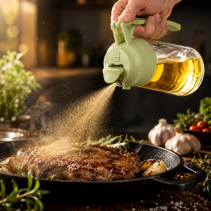 470ml Glass Oil Sprayer Bottle – 2-in-1 Olive Oil Dispenser