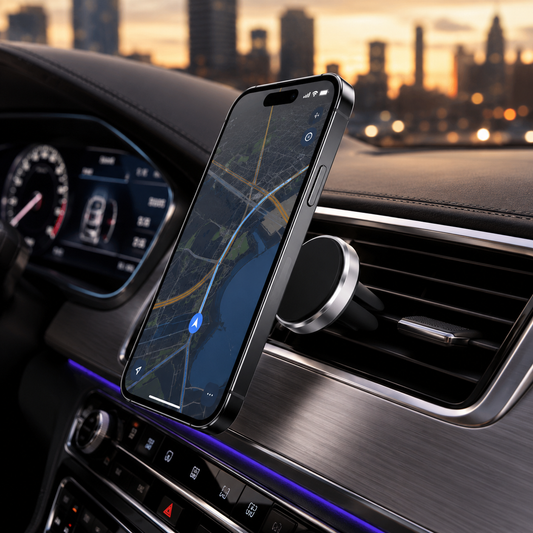 Magnetic Car Phone Holder – 360° Rotatable Aluminum Mount