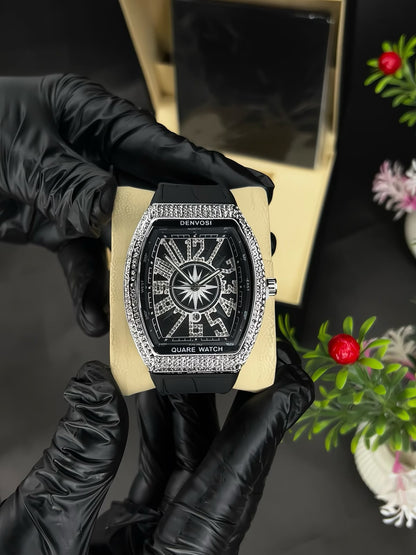 Denvosi Luxury Men's Watch – Diamond Studded Green Dial Wristwatch